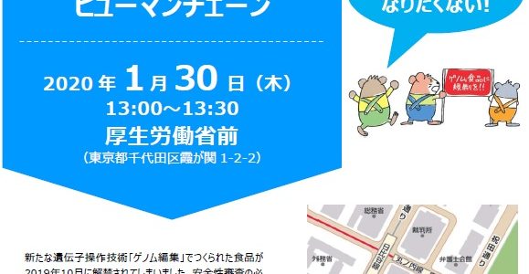 2020年01月30日　緊急アクション「ゲノム編集食品はいらない！」ヒューマンチェーン